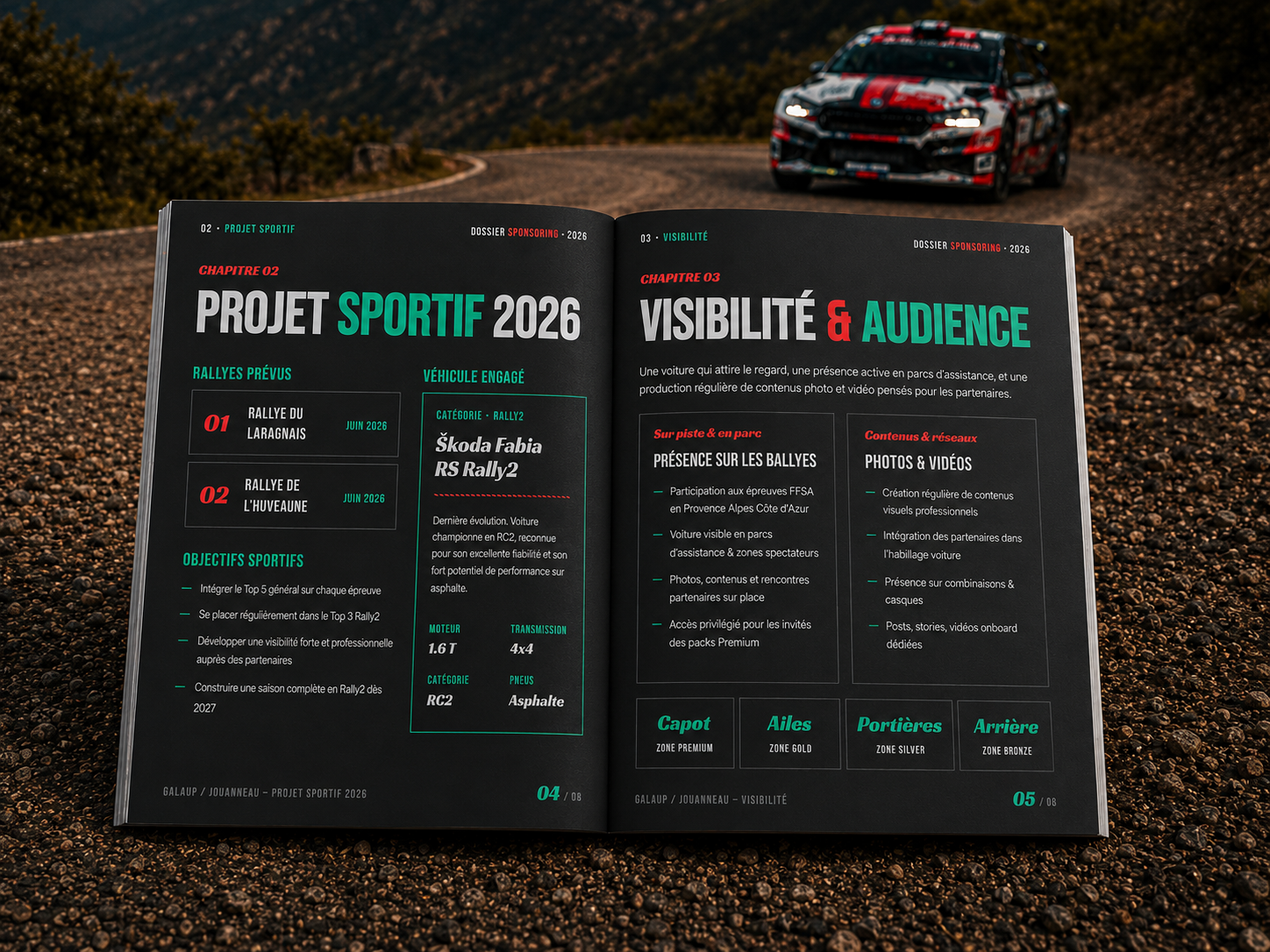 Spread Projet Sportif 2026 & Visibilité — Packages partenaires